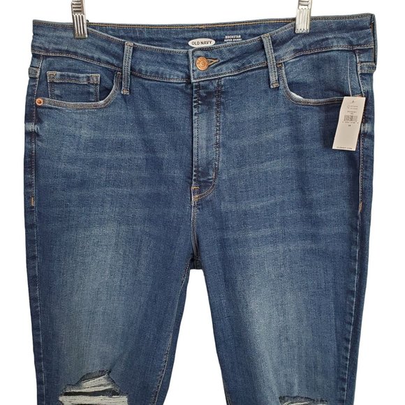 Old Navy NWT Womens Sz 14 Jeans Rockstar Super Skinny Hi Rise Secret Slim Pocket - Picture 3 of 9